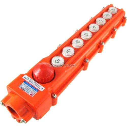 Rainproof 6 Ways Hoist Pushbutton Switch Pendant Control Station 250V 5A 500V 2A