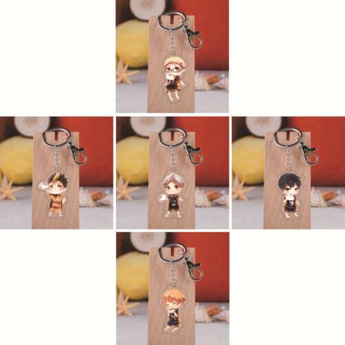 High Quality Haikyuu! Anime Volleyball Boy Japan Acrylic Rubber Keychain Cute Cartoon Funny Crying Face Key Ring Pendant