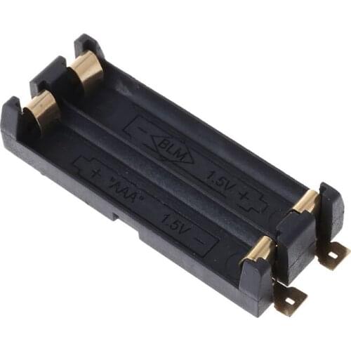 High Quality 15pcs/lot MasterFire 2 AAA Batteries Case SMD SMT Battery Holder Storage Box Container With Bronze Pins