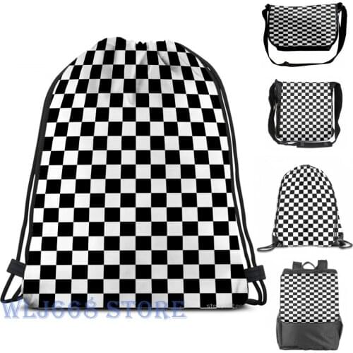 Funny graphic print shoulder Bags women Ska Checkerboard Single shoulder backpack travel for men Gym Bag