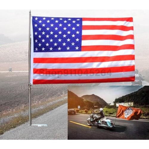 Motorcycle Rear Side Mount Flag Pole Large Size Flag Accessories For Harley Dyna Softail Sportster XL Touring Road King 883 1200