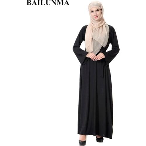 Pearls Buttons abaya turkish women clothing muslims dress islamic fashion islam jurk Black BTH906