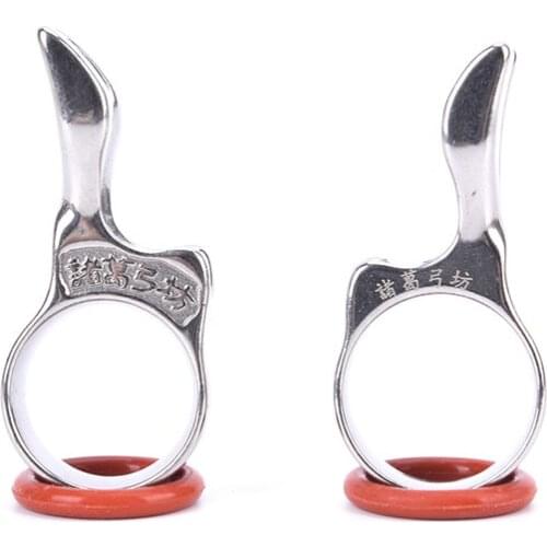 1 Pc Stainless Steel Slingshot Shooting Throwing Finger Fishing Dart Hunting Ring