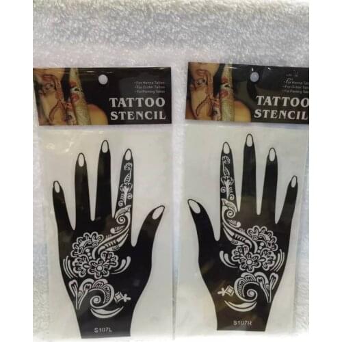 2sheet Tattoo Hand Tattoo Stencils Henna Tatoo Reuse Paste TemplateFor Both Hand Painting Art