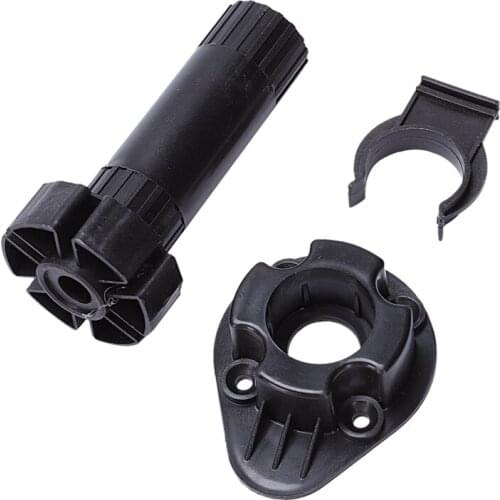 2x Plastic Adjustable Height Kitchen Cupboard Plinth Foot Leg Pair Black