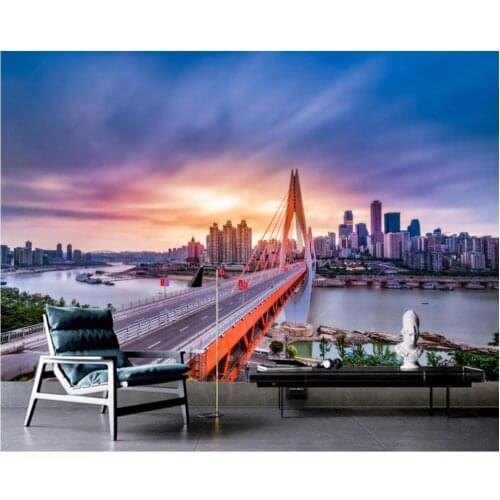 3d wallpaper custom mural photo High-rise city bridge building background wall painting 3d wall murals wallpaper for walls 3 d