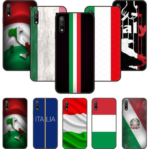 Phone Case For Huawei Honor 9X 10 9 20 8X 8A 8S 7X 7A i A Pro Play Lite Black Cover Prime Tpu Bumper 3D Funda italy flag