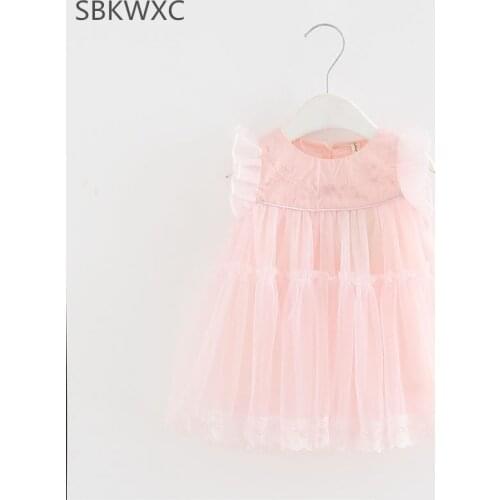 Baby Girls Dress Baptism Embroidery Puff Sleeve Dress for Girls birthday party wedding Christening infant clothing 0-2T