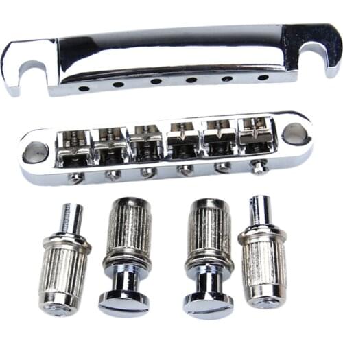 Chrome Bridge Tailpiece / Tunematic for Les Paul Electric Guitar