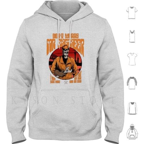 Mr Engineer Hoodie Long Sleeve Mechanic Technician Worker Dirty Hands Construction Plumbing Skull Engineering