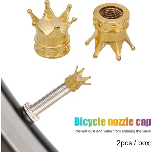 Small Bicycle Tire Valve Caps Stem Air Valve Caps Dustproof Crown Tyre Wheel for Outdoor Cycle Biking Entertainment