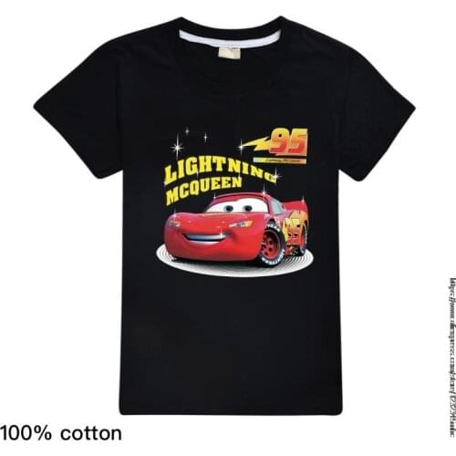 Disney Summer Boys Cute Pure Color T shirt Kid Children 95 Car Print Summer Tops Tee T-shirt Baby Casual Home Wear Clothes