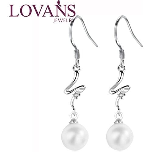 LOVANS Female Jewelry Korean Earrings Fashion Dangle Long Earrings Women Studs CZ Pearl Brincos Elegant Mujer Pendientes