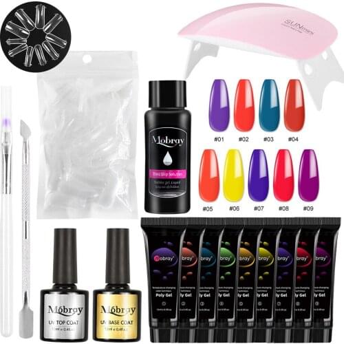 Poly Extend UV Gel Manicure Set Builder Poly Nail Gel Kits Finger Nail Extension LED Acrylic Builder Gel Nail Lamp Nail Design