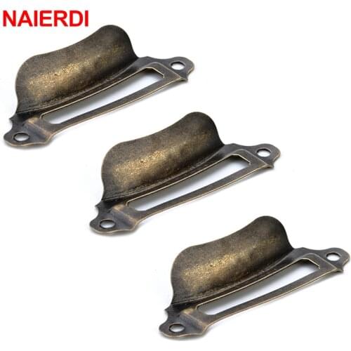 20PCS NAIERDI Antique Box Label Handles Retro Pull Frame Handle Name Card Holder Knob For Furniture Cabinet Drawer Door Hardware