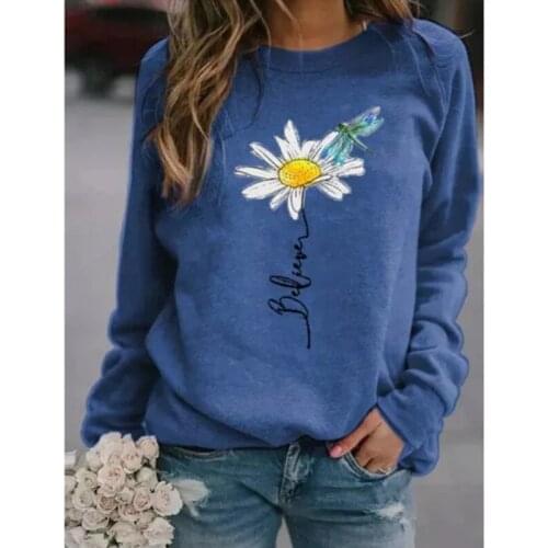 Autumn Winter Sweatshirt 2020 New Womens Long Sleeve Printed Pullover High Street Casual Wn