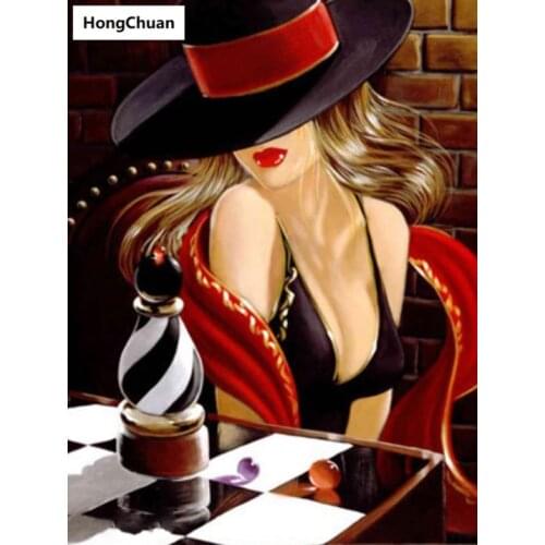 Sexy Beautiful Woman 5D Square/Round Diamond Embroidery Art Mosaic Cross Diamond Painting Home Decoration Mural New Year Gift