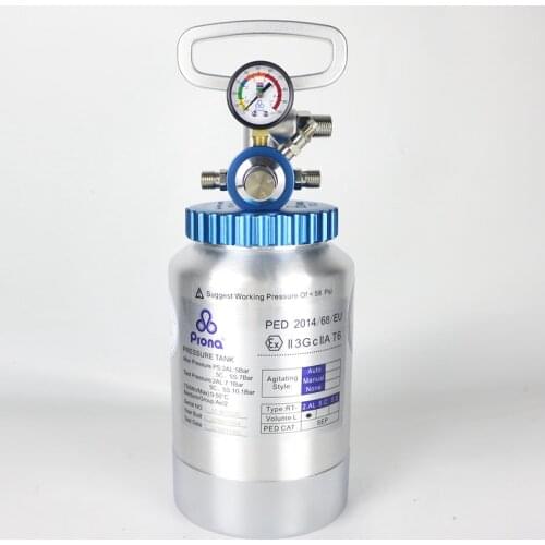 3/8 Spray Gun Paint Tank RC-2E 2L Pneumatic Pressure Tank Power Tool Accessories Spray Paint 2000ML with Pressure Gauge Aluminum