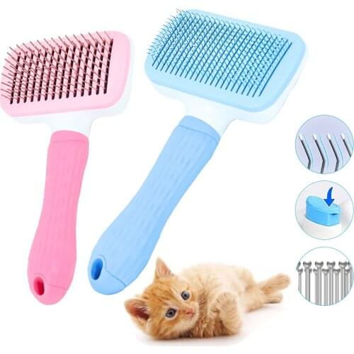 Cat Comb Dog Brush Pet Hair Remover Pet Removes Undercoat Tangled Hair Grooming Dogs Accessories Cleaning Supplies Hair Tools