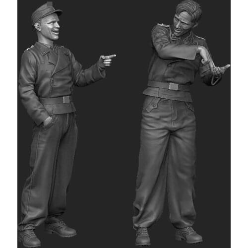 1/35 Resin Figure Model kits 2 figures Unassambled Unpainted C506