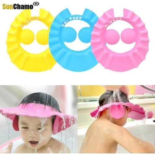 Adjustable Baby Shower Cap Children Waterproof Cap Safe Baby Shower Cap Kids Bathroom Accessories Baby Shower Hat