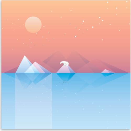 Modern Abstract Summer Natural Landscape Mountain Sun Moon Canvas A4 Art Print Poster Wall Picture Home Decor Painting No Frame