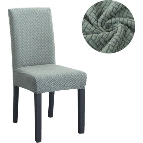 Stretch Spandex Elastic Chair Covers Kitchen Dining Room Cushion Black Green Hotel Banquet Jacquard Stool Cover Removable