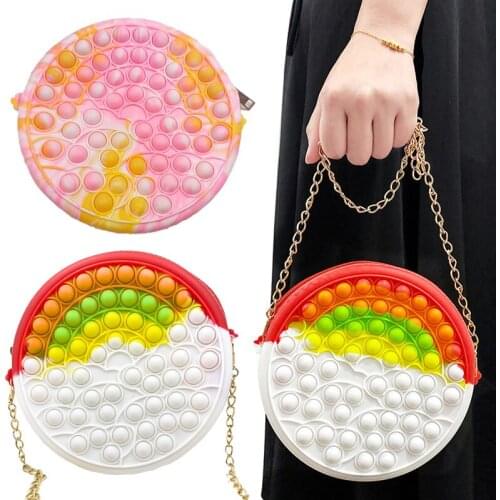 Female Type Messenger Bag Simple Dimple Colour Case Coin Purse Fidget Toys Purse Sensory Tationery Birthday Present Gift