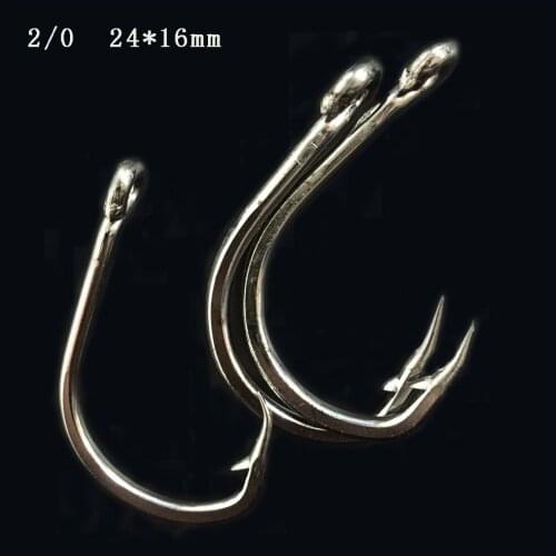 CN06 2/0 Super strong Assist hook Sea Fishing Hook Jigging Hook Stainless steel Metal jig hooks lead fish No Rust