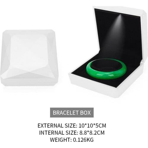 Led White Female Bracelet Jewelry Display Storage Box For Earring Wedding Ring Necklace Showcase Jewellery Organizers Lover Gift