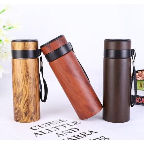 500ml Stainless Steel Thermos Cup Purple Sand Liner Vacuum Flask Outdoor Portable Water Bottle