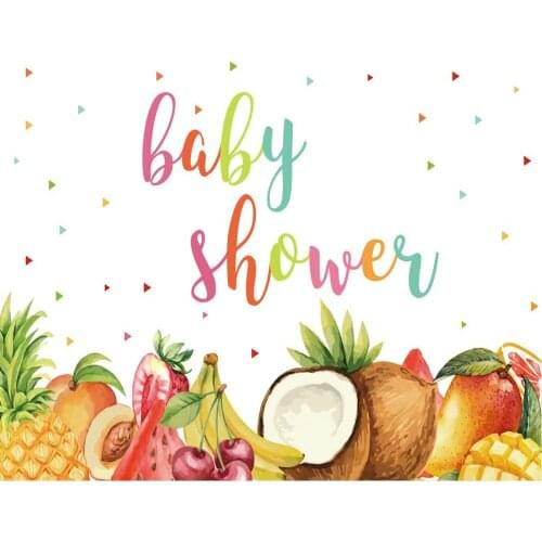 Tropical Fruit Coconut Pineapple Baby Shower Party Backdrop Birthday Room Decor Photo Booth Studio Prop