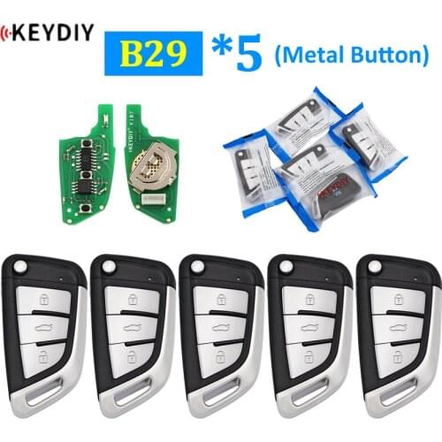 5Pcs/Lot KEYDIY KD Remote Universal B29 Metal Button Remote Control KD Key Remote Car Key for KD-X2 KD900 KD900+ URG200 Mini KD