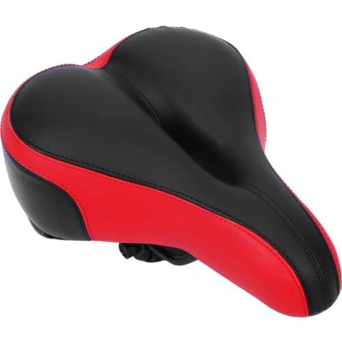Thickened Wide Bum Shock Absorb Bike Saddle With High Reflective Stripe Thickened Soft Saddle For Mountain Bikes