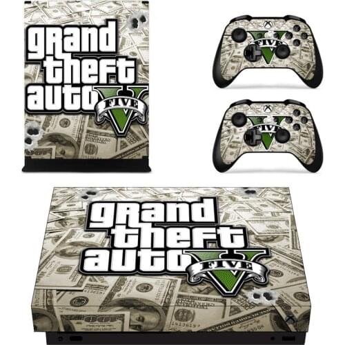 Grand Theft Auto GTA5 Full Cover Skin Console & Controller Decal Stickers for Xbox One X Skin Stickers Vinyl