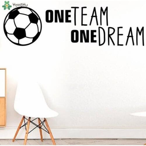YOYOYU Wall Decal Football Quote One Team One Dream Vinyl Wall Stickers Removable Art Mural Interior Family Sport Decor DIYCY681
