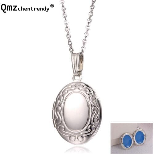 Stainless Steel openable Keepsake Jewelry Round Shape Photo Frame Locket Real Pendant Necklace For he or she girl XMAS GIFT