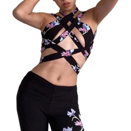 Women Casual Close-fitting Camisole Black Floral Printed Pattern Corset Tops Sleeveless Crop Tops Tube Top Sexy Short Crop Tops