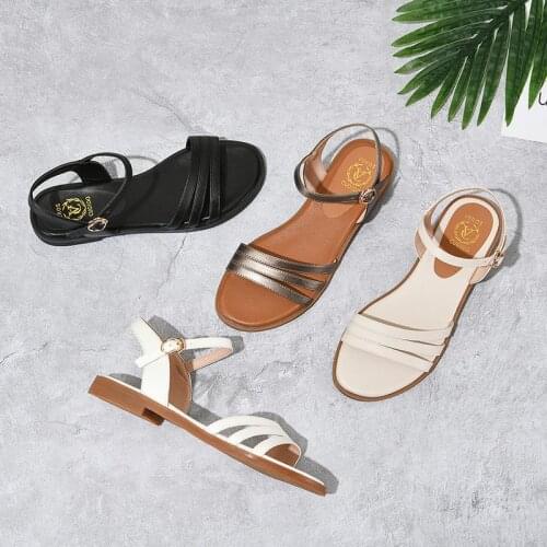 SKLFGXZY New Summer Style Women Fashion Leather Sandals Fashion Womens Shoes Real Cowhide Cool Sandals Size 34-43