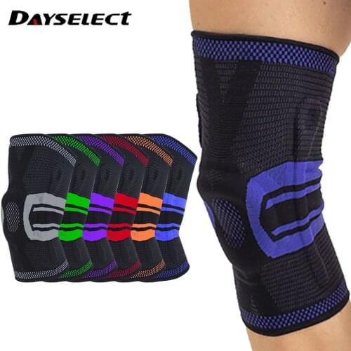 1Pcs Silicone Knee Pads Non-Slip Breathable Basketball Weightlifting Spring Support Protection Sport Pads Running Basket Health