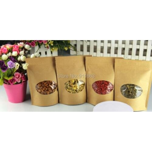 14cmx19cm*0.14mm+4cm,100pcs.. Reclosable Zipper Craft paper Bag,Self -Sealed Bag,Tea bag,standing pouch