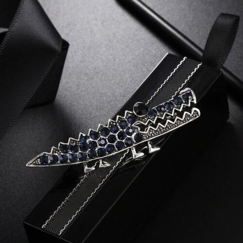 2019 Dark Blue Rhinestone Crocodile Brooches Women And Mens Animal Brooch Pins Jewelry Gifts