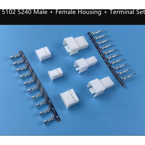 5102 5240 2.5mm Connector Male + Female Housing + Terminal Set Wire to Wire 2/3/4P