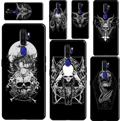 Satanic Scary Skull Case For OPPO A15 A83 A91 A93 A52 A72 A31 A53 A5 A9 2020 A1K A3S A5S F5 F7 Find X2 X3 Pro