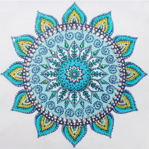 Mandala Flower Printed 11CT Cross-Stitch DIY Embroidery Kit DMC Threads Handmade Knitting Handiwork Craft Home Decor Jewelry