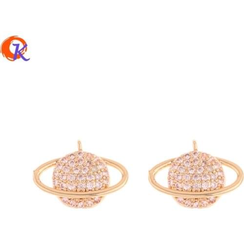 Cordial Design 10Pcs 9*13MM Jewelry Accessories/CZ Charms/DIY/Geometry Shape/Genuine Gold Plating/Hand Made/Earring Findings