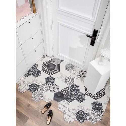 Home Washable Door Mat Doorway PU Leather Carpet Bathroom Kitchen Oil-proof DIY Floor Mat Non-slip Waterproof Leather Rug Custom