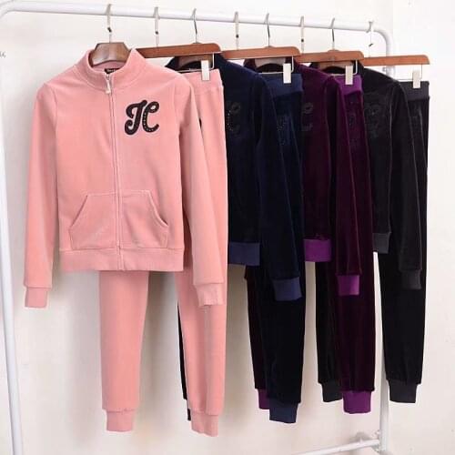 Juicy Lovers Brand Women Sporting Suits Set Mink Wool Diamond Casual Tracksuits Jogging Spring Autumn Sportswear suittswear suit