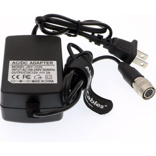 Alvins Cables Power Adapter AC to 12V 2A 12 Pin HRS Female Hirose For Basler AVT GIGE Camera