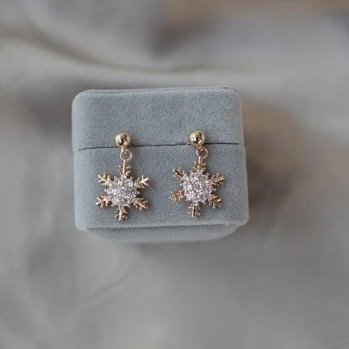 Korean temperament simple hexagram snowflake earrings personalized earrings cute earrings ear clip